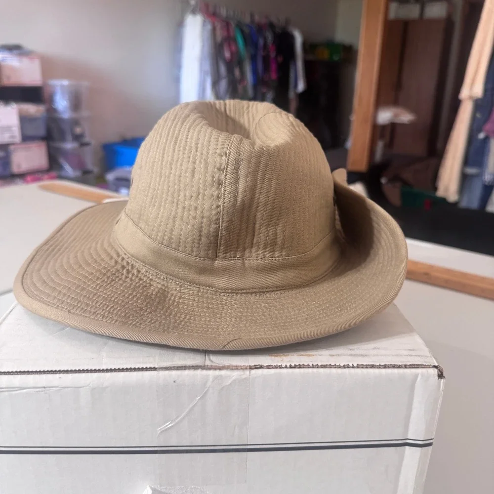 Banana Republic Safari Hat Mens Small Tan Vintage 80s Mill Valley Cotton